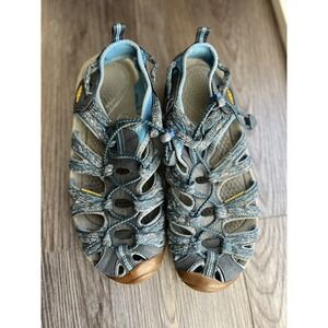 Keen Women's Waterproof Whisper‎ Sport Sandals Blue Gray Hiking Shoes Size 8.5